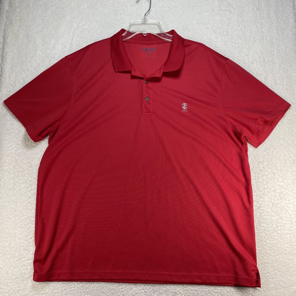 IZOD Golf Polo Shirt Mens XXL Red Wicking Mesh Polo Shirt